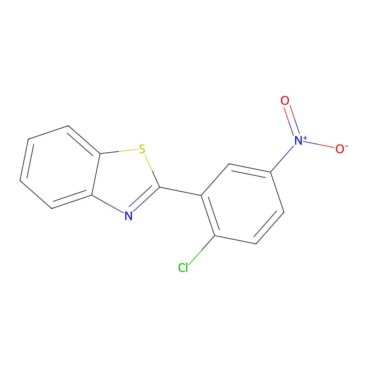Benzothiazole, 2-(2-chloro-5-nitrophenyl)- molecular structure, CAS 54255-68-4