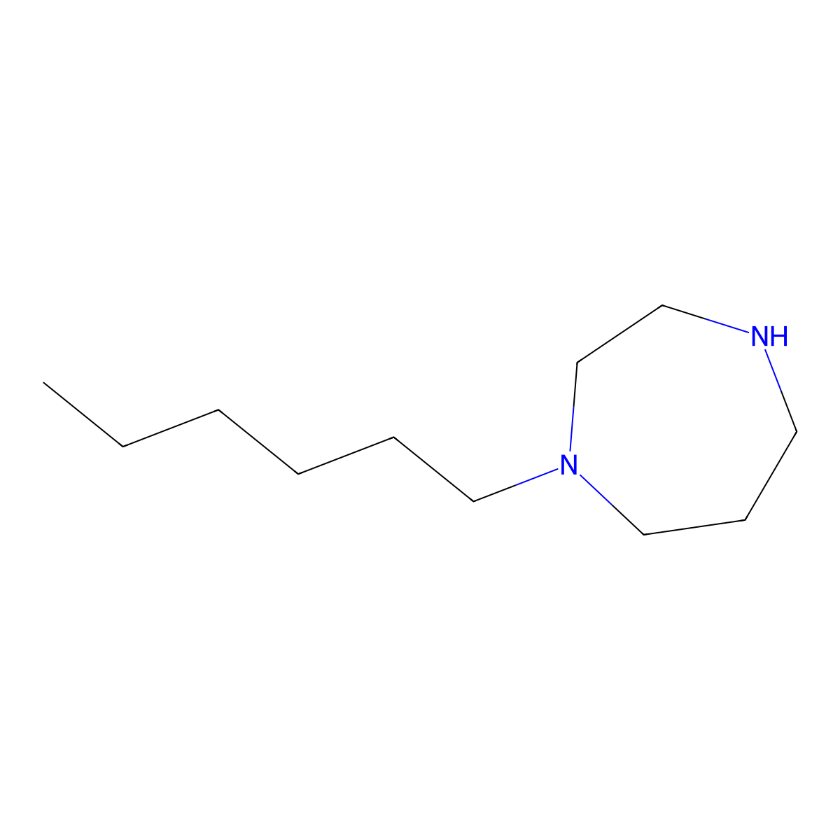 1-Hexyl-1,4-diazepane molecular structure, CAS 54256-46-1