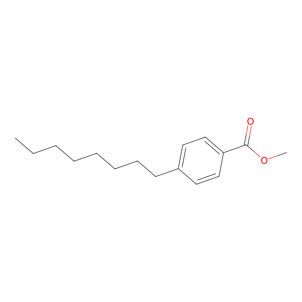 Benzoic acid, 4-octyl-, methyl ester molecular structure, CAS 54256-51-8