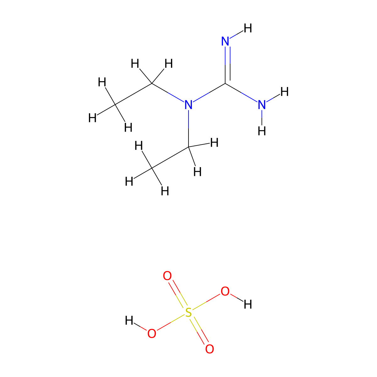 Sulfuric acid--N,N-diethylguanidine (1/1) molecular structure, CAS 54259-07-3