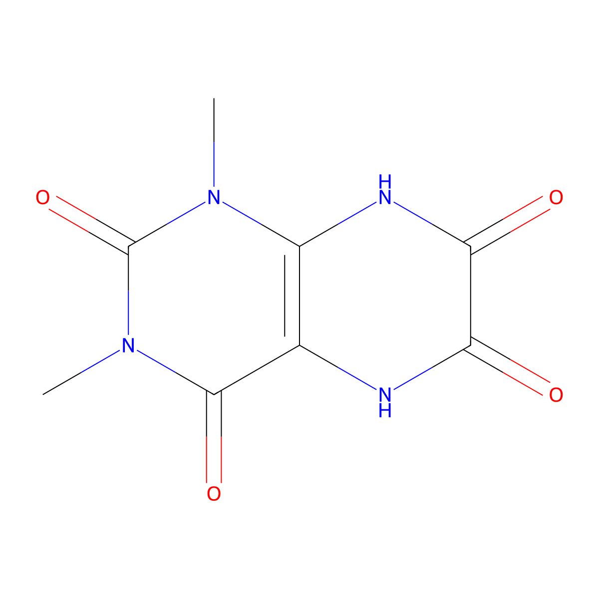 1,3-Dimethyl-1,3,5,8-tetrahydropteridine-2,4,6,7-tetraone molecular structure, CAS 5426-44-8