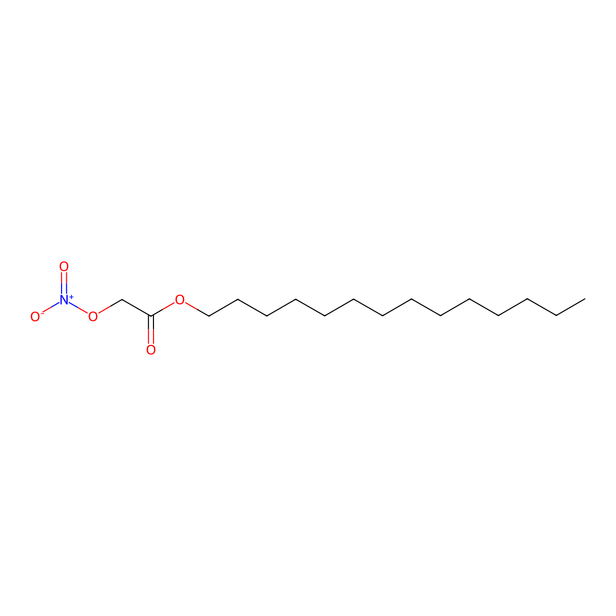 Tetradecyl (nitrooxy)acetate molecular structure, CAS 5426-76-6