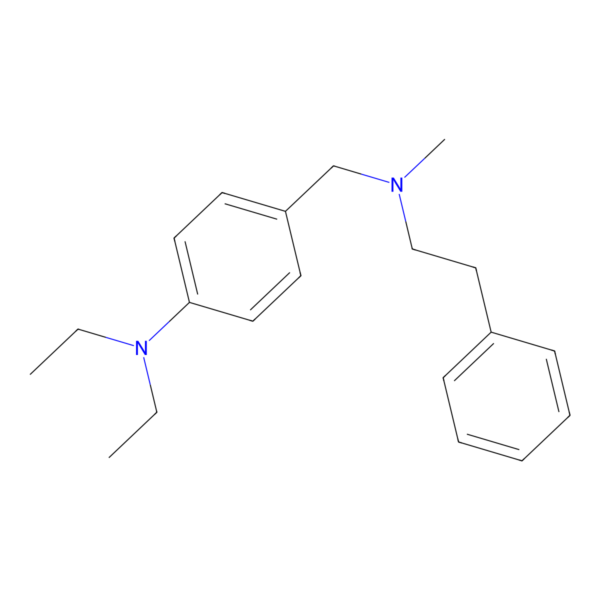 N,N-diethyl-4-{[methyl(2-phenylethyl)amino]methyl}aniline molecular structure, CAS 5426-91-5