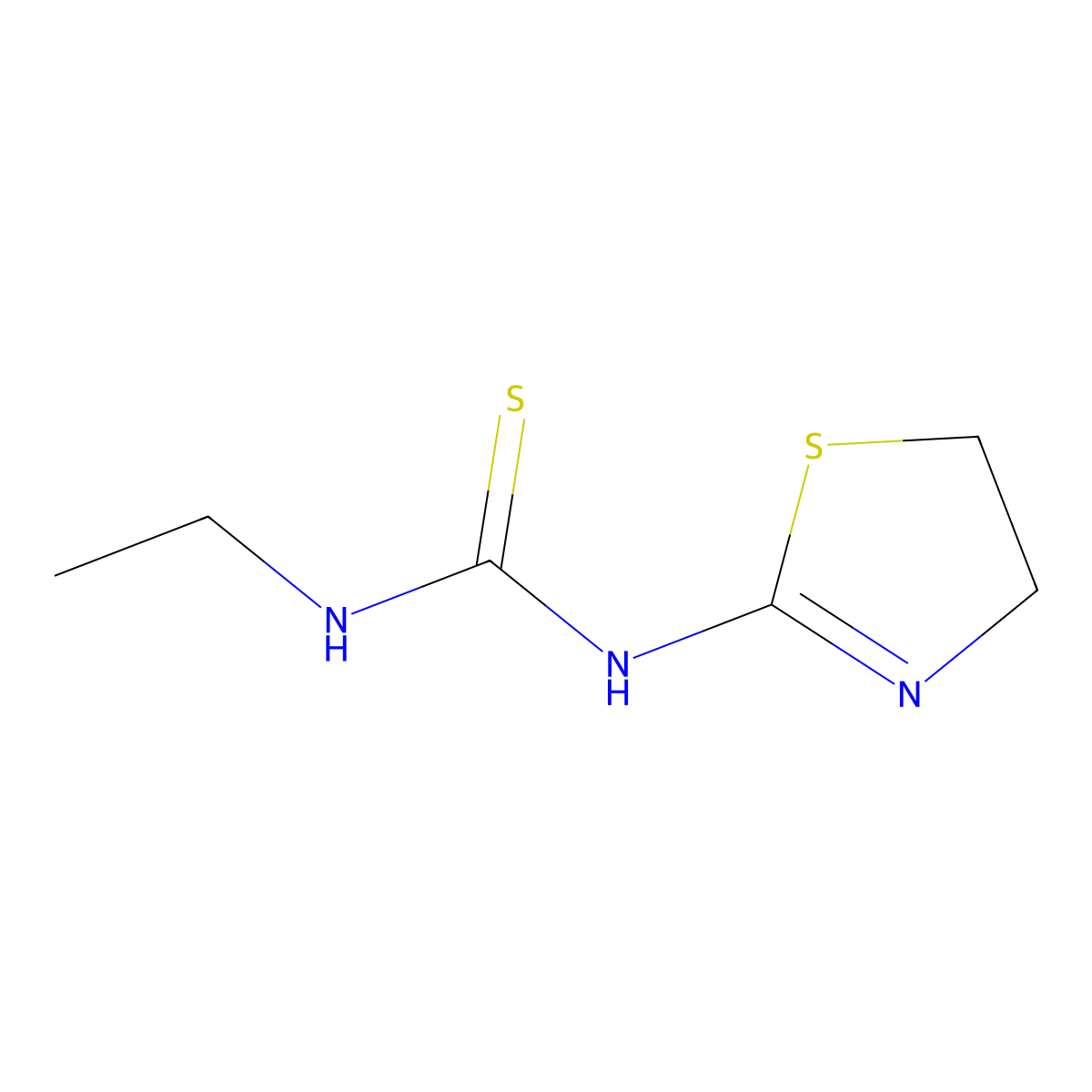 N-(4,5-Dihydro-2-thiazolyl)-Na(2)-ethylthiourea molecular structure, CAS 54260-88-7