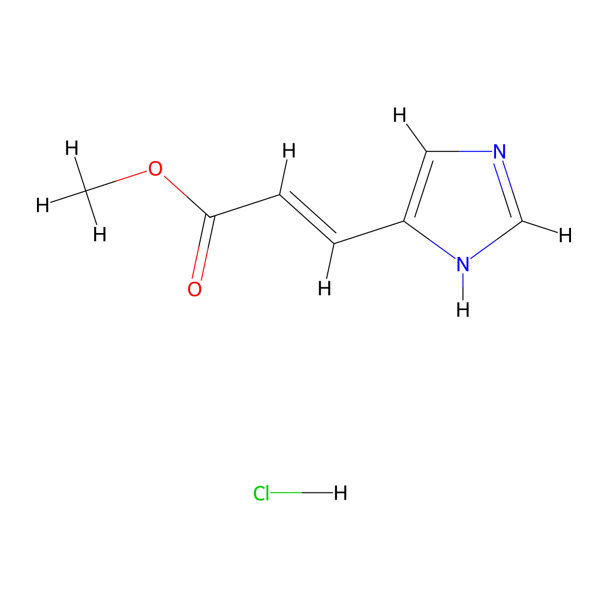 Methyl (E)-3-(1H-imidazol-4-yl)acrylate monohydrochloride molecular structure, CAS 54260-89-8