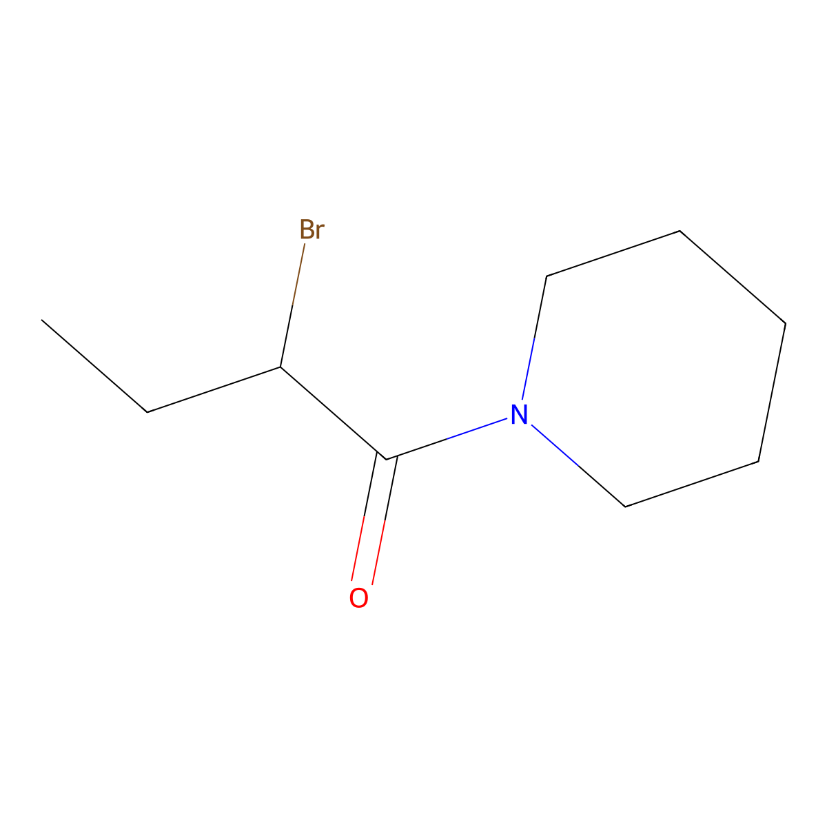 1-(2-Bromobutanoyl)piperidine molecular structure, CAS 54261-07-3