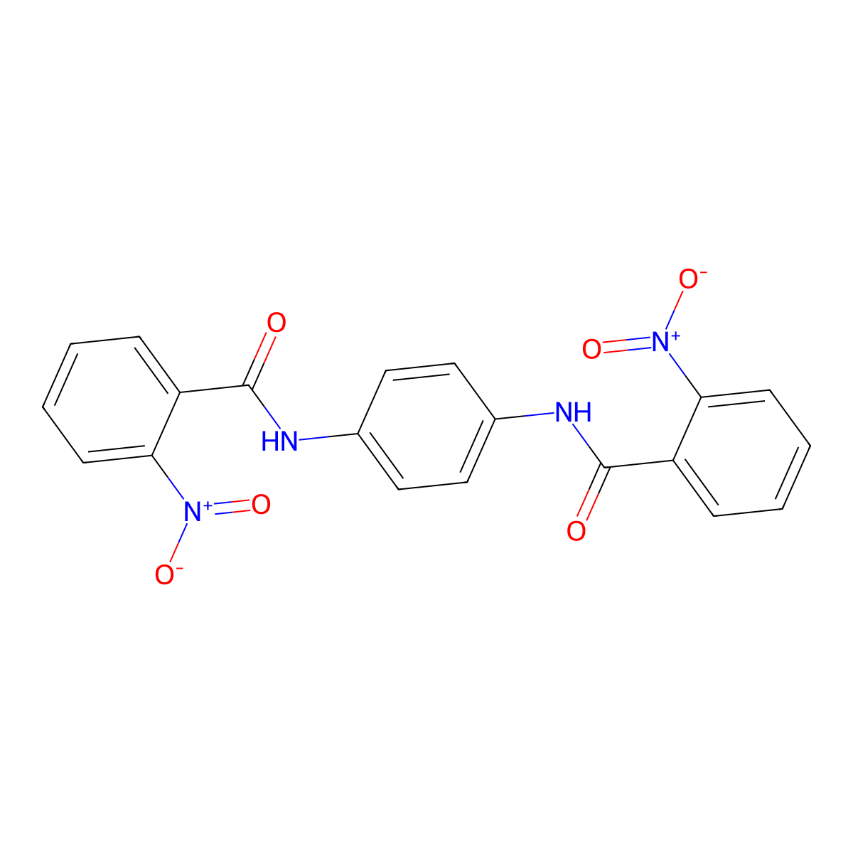 2-Nitro-N-(4-((2-nitrobenzoyl)amino)phenyl)benzamide molecular structure, CAS 54262-66-7