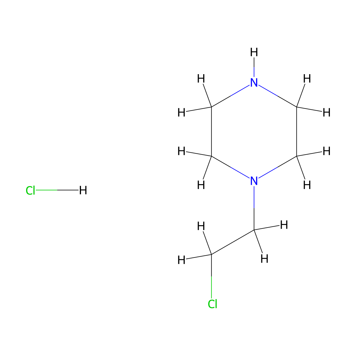 1-(2-chloroethyl)piperazine Hydrochloride molecular structure, CAS 54267-47-9