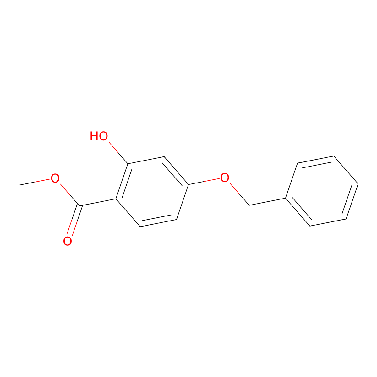 Methyl 4-(benzyloxy)-2-hydroxybenzoate molecular structure, CAS 5427-29-2