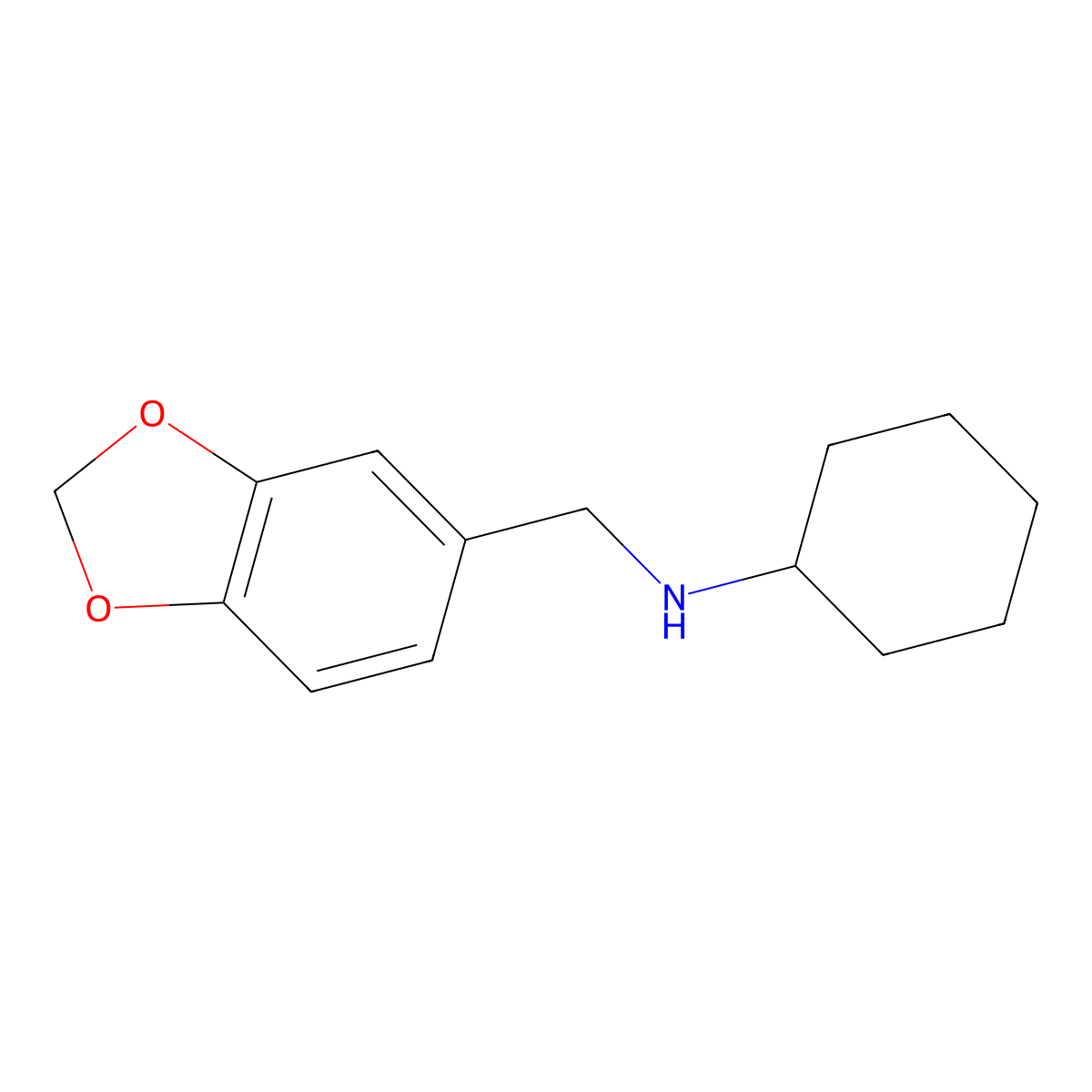N-((1,3-dioxaindan-5-yl)methyl)cyclohexanamine molecular structure, CAS 5427-37-2
