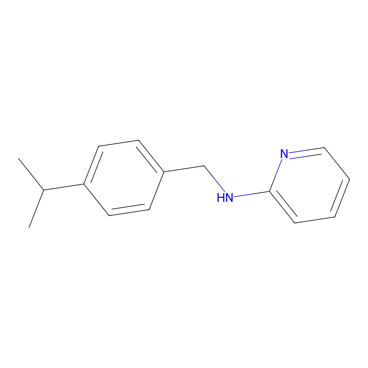 N-[(4-propan-2-ylphenyl)methyl]pyridin-2-amine molecular structure, CAS 5427-89-4