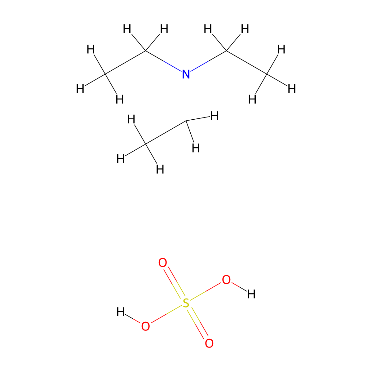 Ethanamine, N,N-diethyl-, sulfate (1:?) molecular structure, CAS 54272-29-6