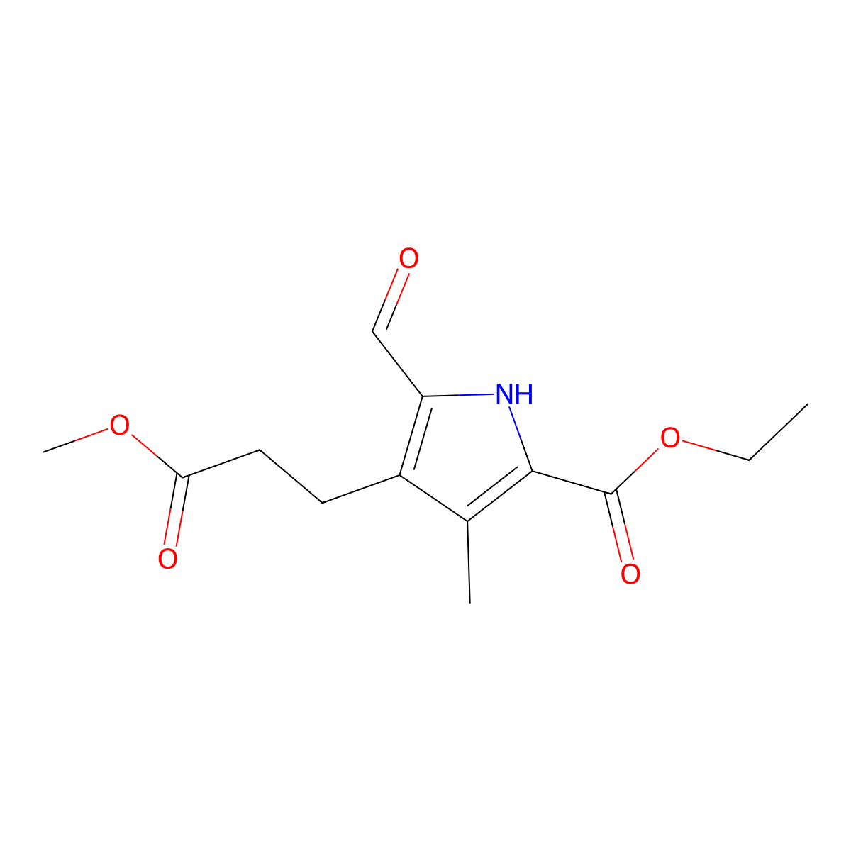 5-(Ethoxycarbonyl)-2-formyl-4-methyl-1H-pyrrole-3-propanoic Acid Methyl Ester molecular structure, CAS 54278-05-6