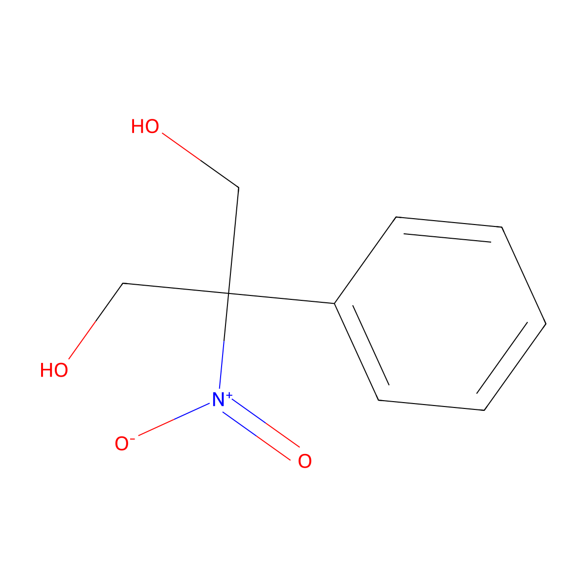 2-Nitro-2-phenyl-1,3-propanediol molecular structure, CAS 5428-02-4