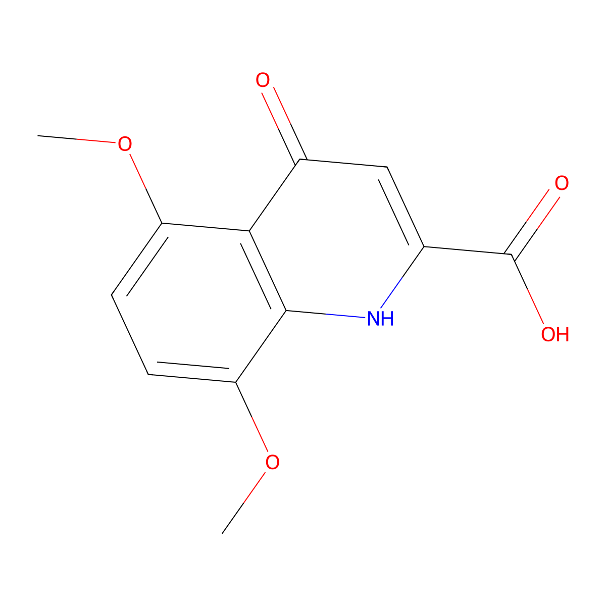 5,8-Dimethoxy-4-oxo-1,4-dihydroquinoline-2-carboxylic acid molecular structure, CAS 5428-14-8