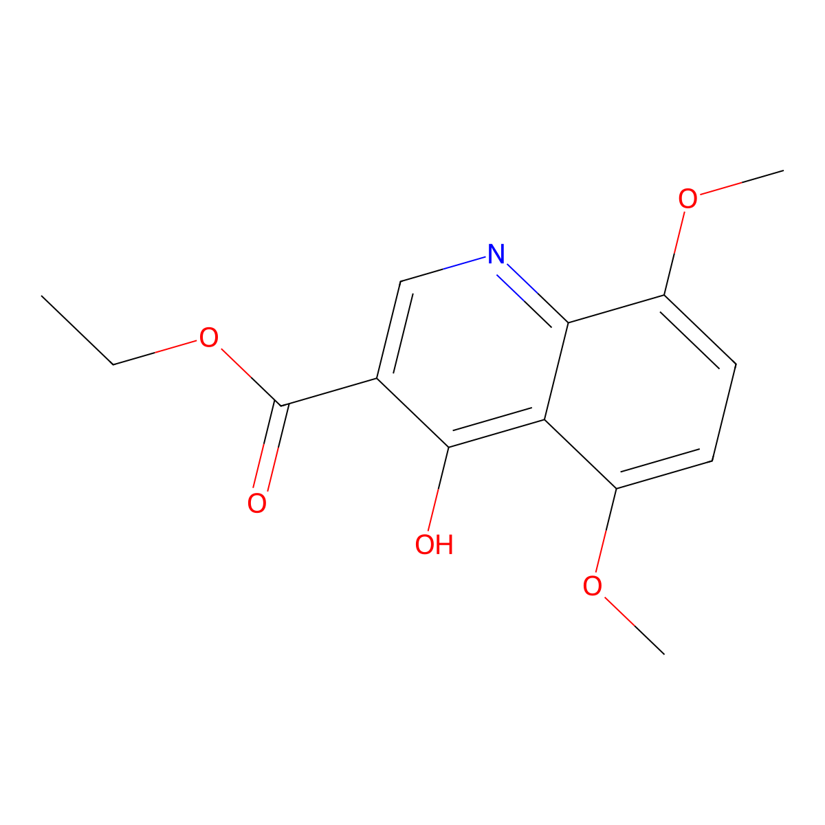 Ethyl 4-hydroxy-5,8-dimethoxyquinoline-3-carboxylate molecular structure, CAS 5428-19-3