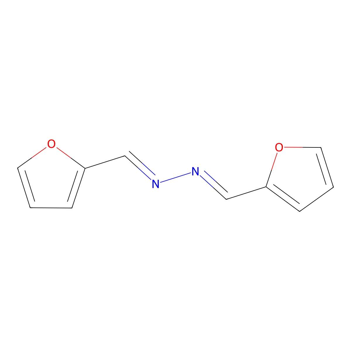 1,2-Bis(furan-2-ylmethylene)hydrazine molecular structure, CAS 5428-37-5