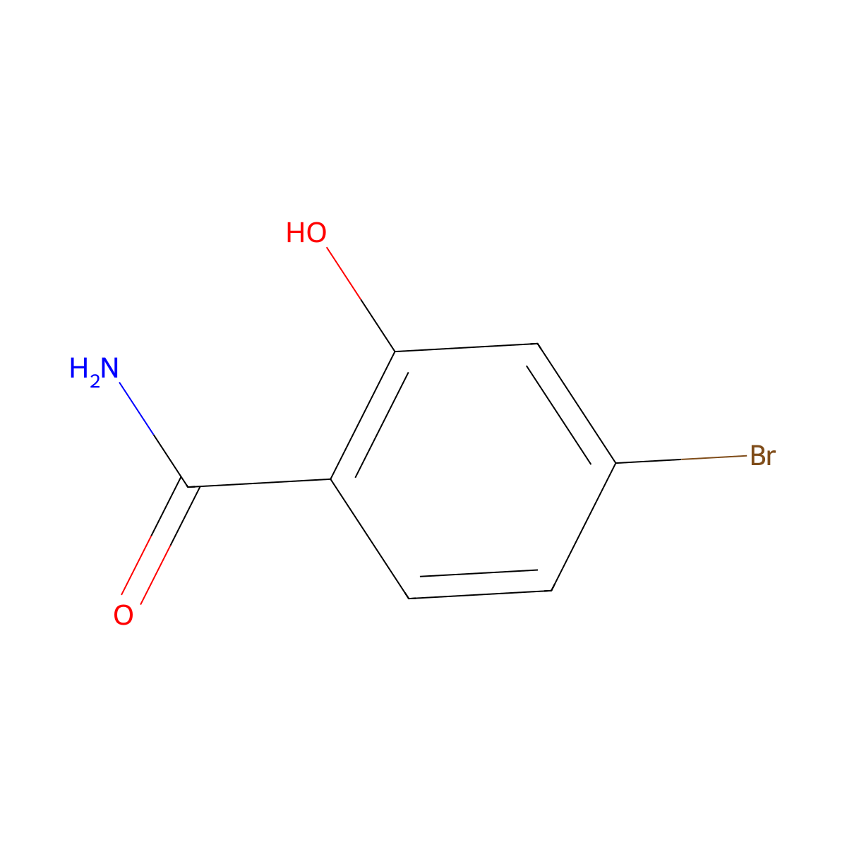 4-Bromo-2-hydroxybenzamide molecular structure, CAS 5428-40-0