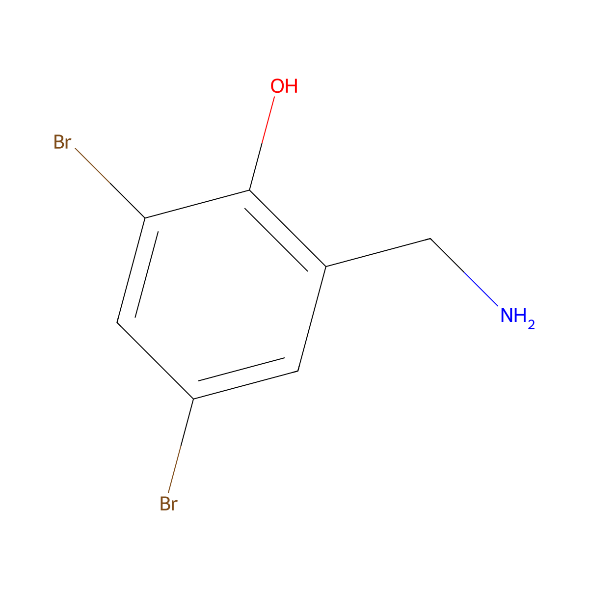 2-(Aminomethyl)-4,6-dibromophenol molecular structure, CAS 5428-91-1