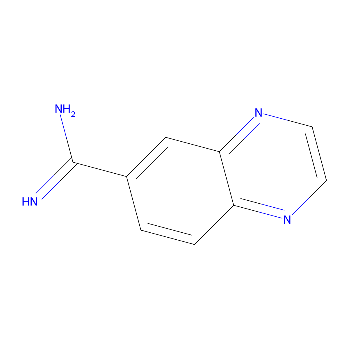 6-Quinoxalinecarboximidamide molecular structure, CAS 5428-94-4