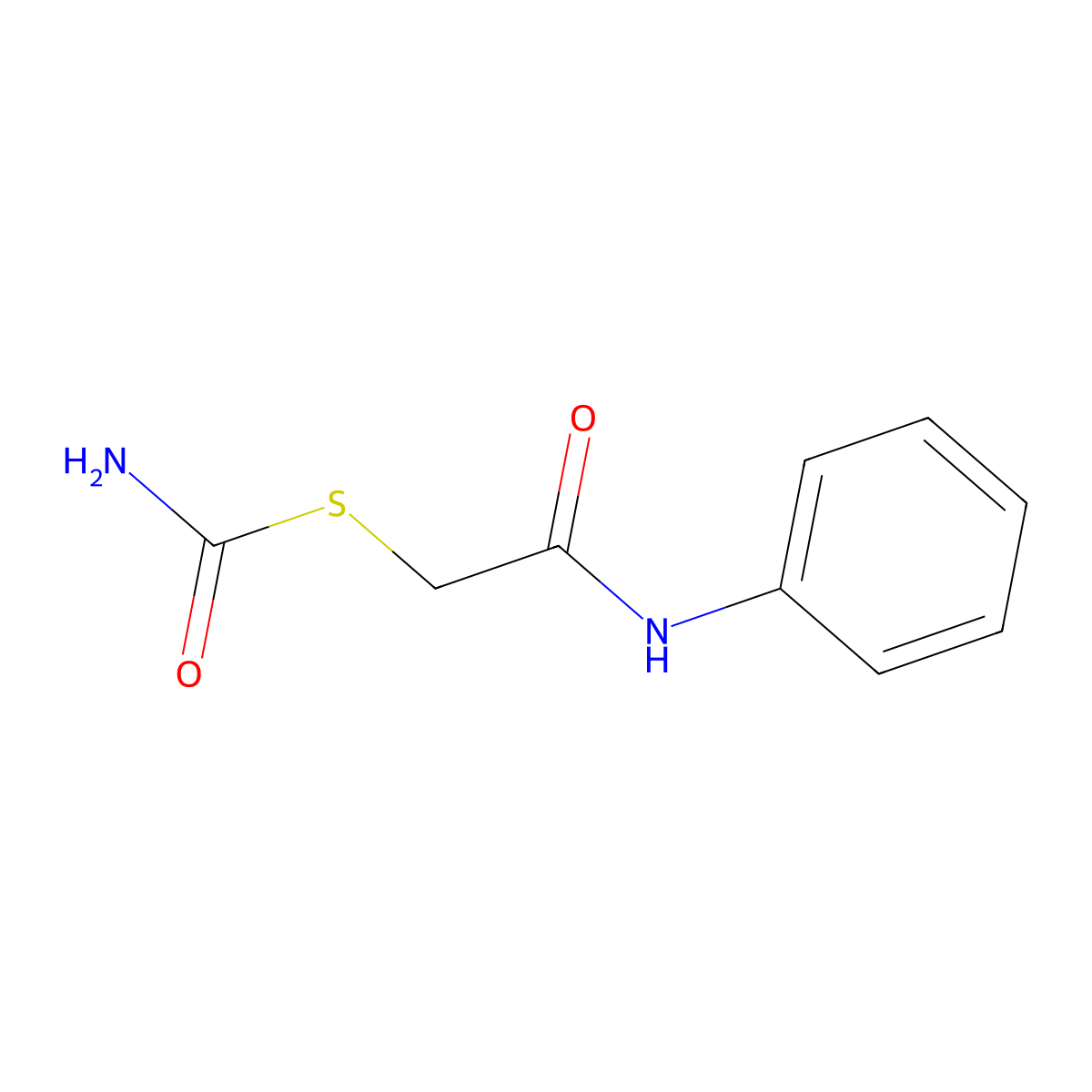 Carbamothioic acid, S-[2-oxo-2-(phenylamino)ethyl] ester molecular structure, CAS 5428-95-5