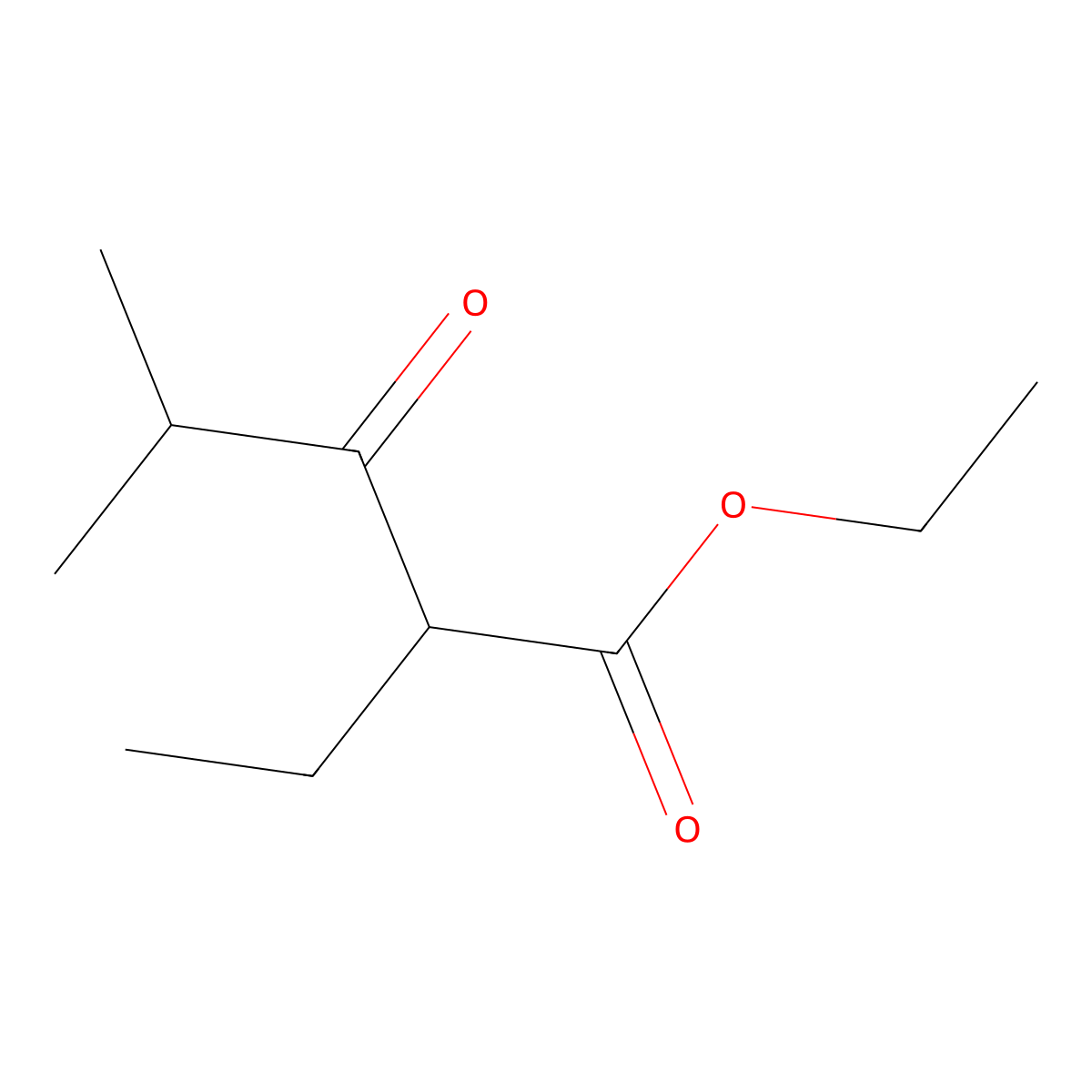 Ethyl 2-ethyl-4-methyl-3-oxopentanoate molecular structure, CAS 54285-47-1