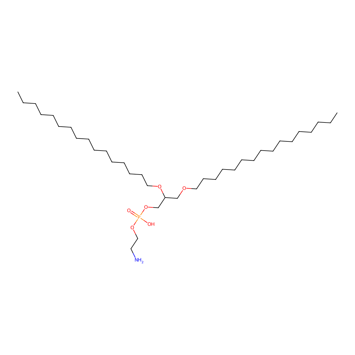 2-Aminoethyl 2,3-dihexadecoxypropyl hydrogen phosphate molecular structure, CAS 54285-60-8