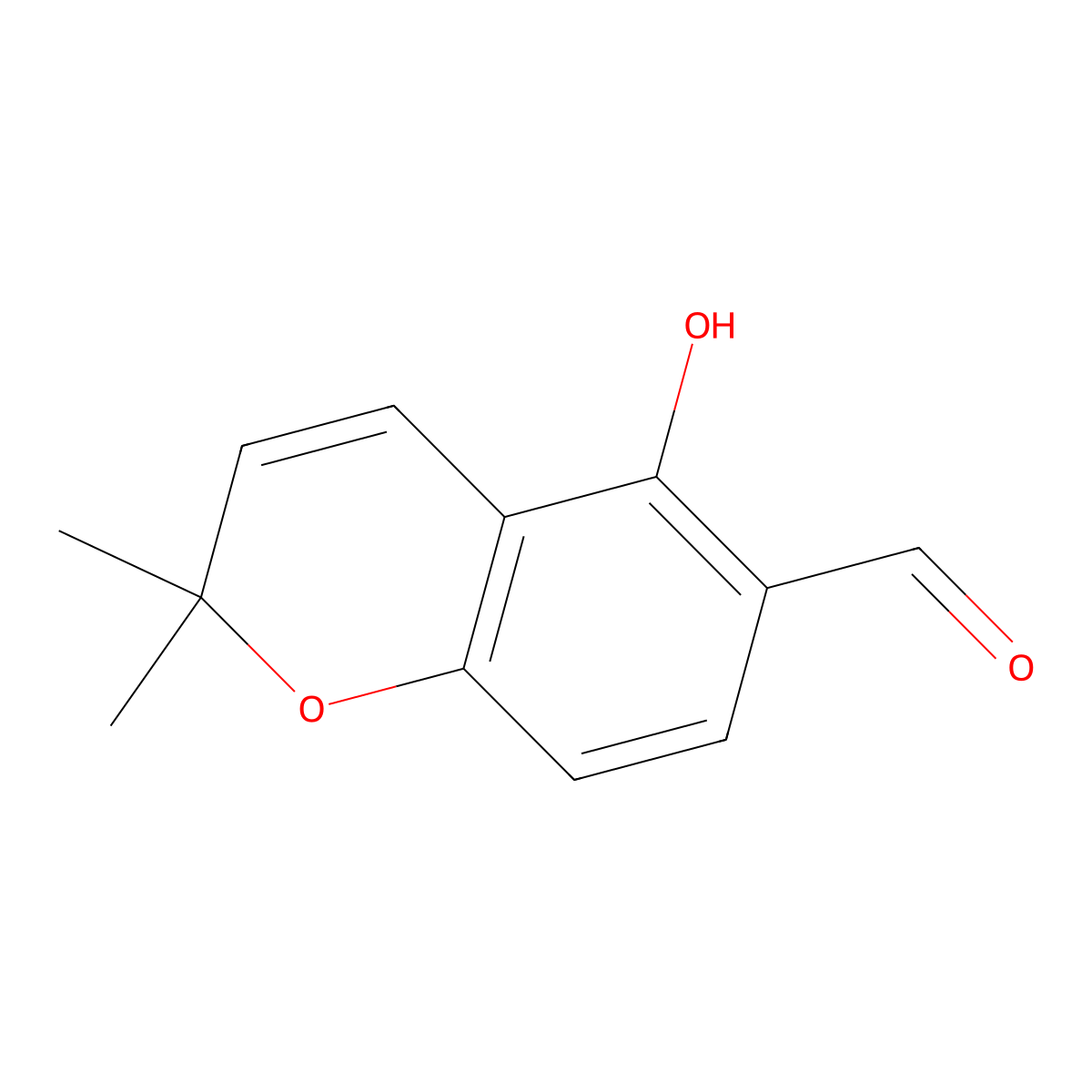 5-Hydroxy-2,2-dimethyl-2H-chromene-6-carbaldehyde molecular structure, CAS 54287-99-9