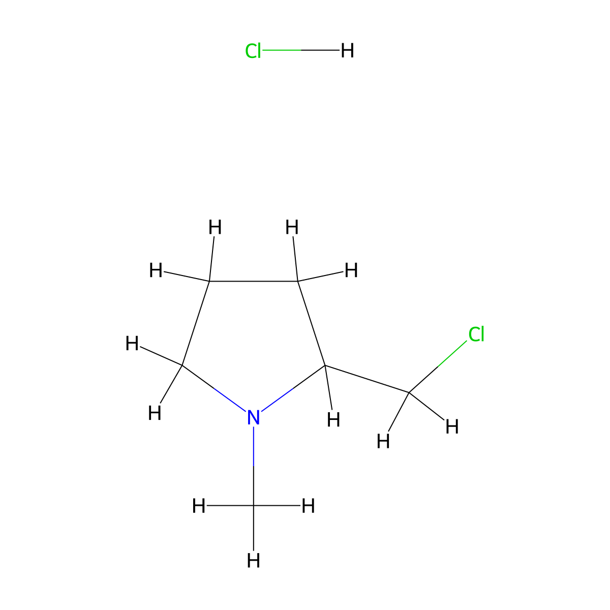 2-(Chloromethyl)-1-methylpyrrolidinium chloride molecular structure, CAS 54288-69-6