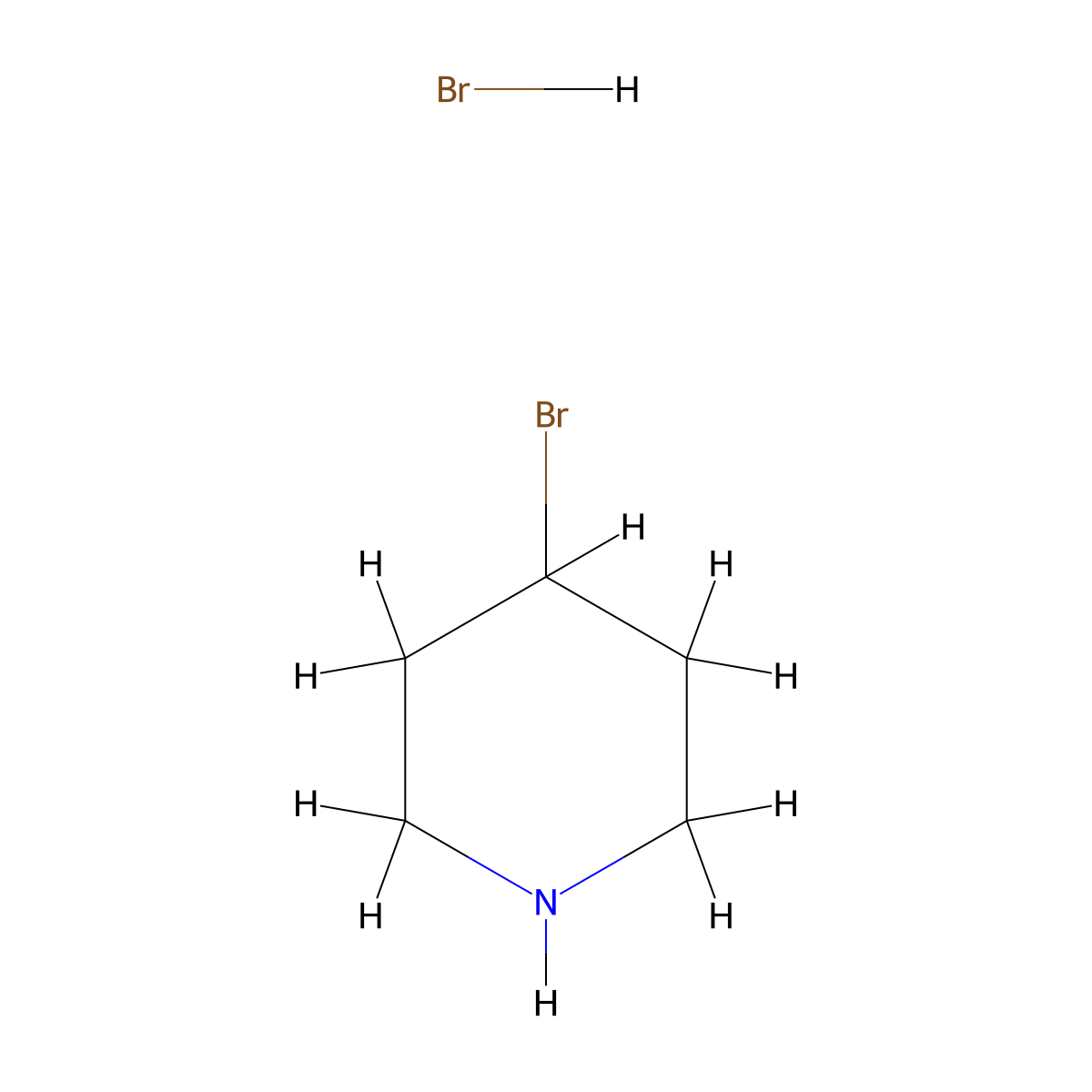 4-Bromopiperidine Hydrobromide molecular structure, CAS 54288-70-9