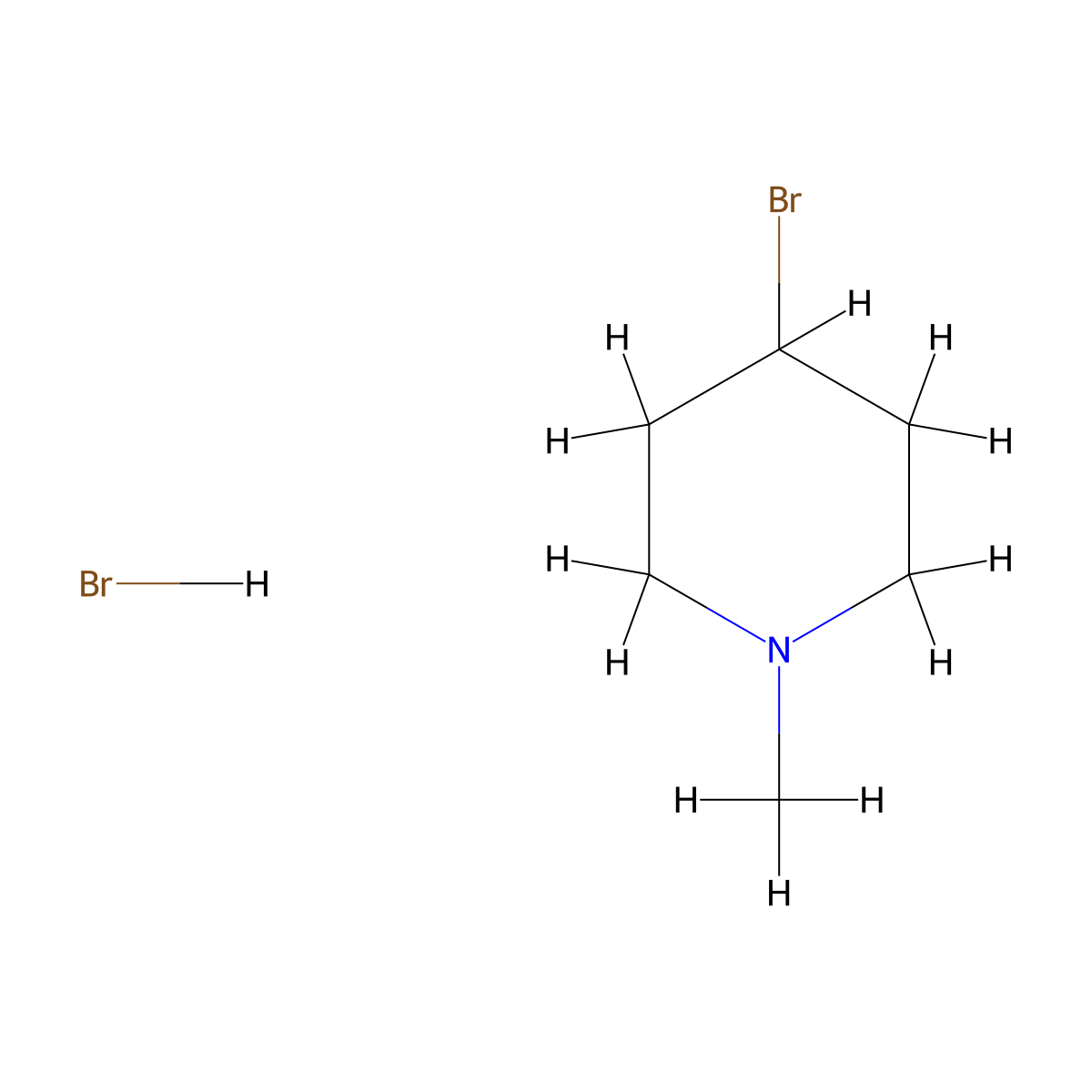 4-Bromo-1-methylpiperidine hydrobromide molecular structure, CAS 54288-71-0