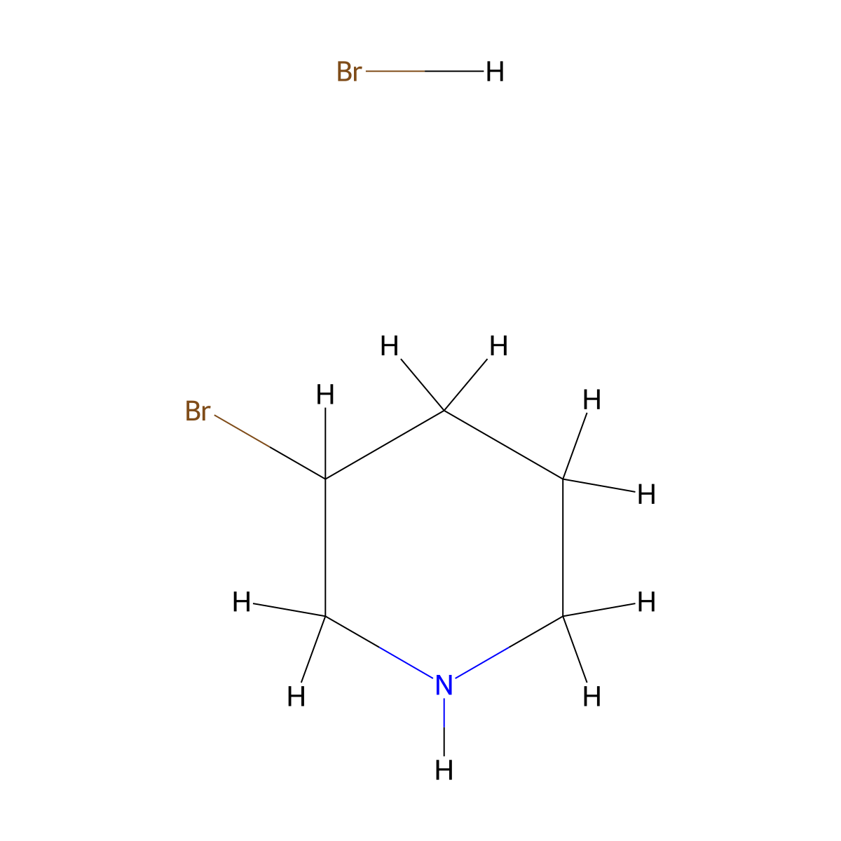 3-Bromopiperidine hydrobromide molecular structure, CAS 54288-72-1
