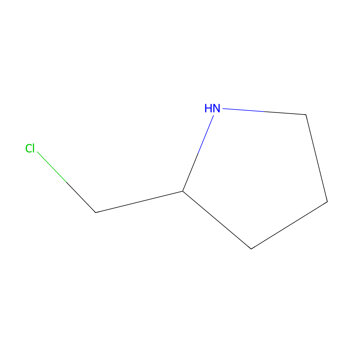 2-(Chloromethyl)pyrrolidine molecular structure, CAS 54288-80-1