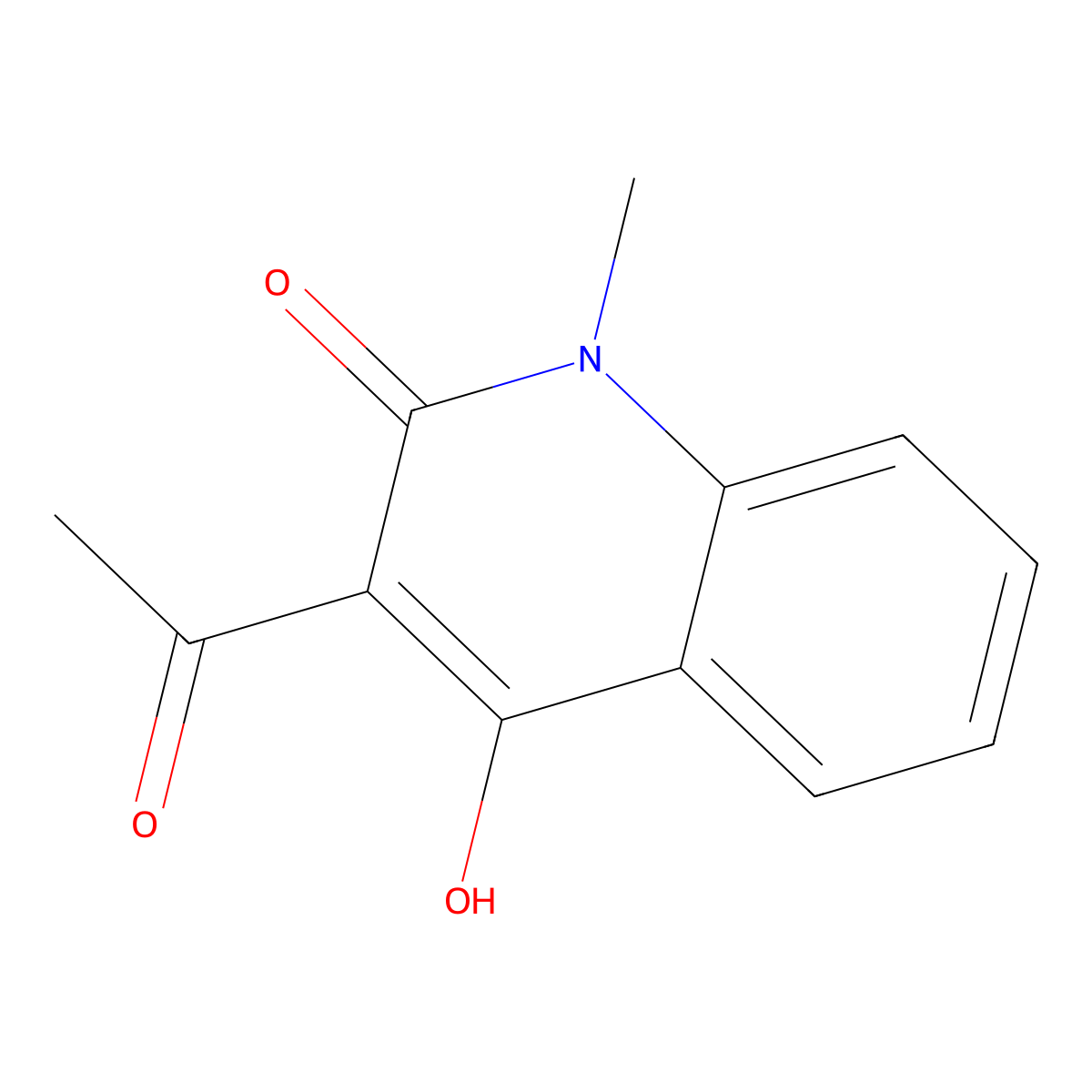 3-Acetyl-4-hydroxy-1-methyl-2(1H)-quinolinone molecular structure, CAS 54289-76-8