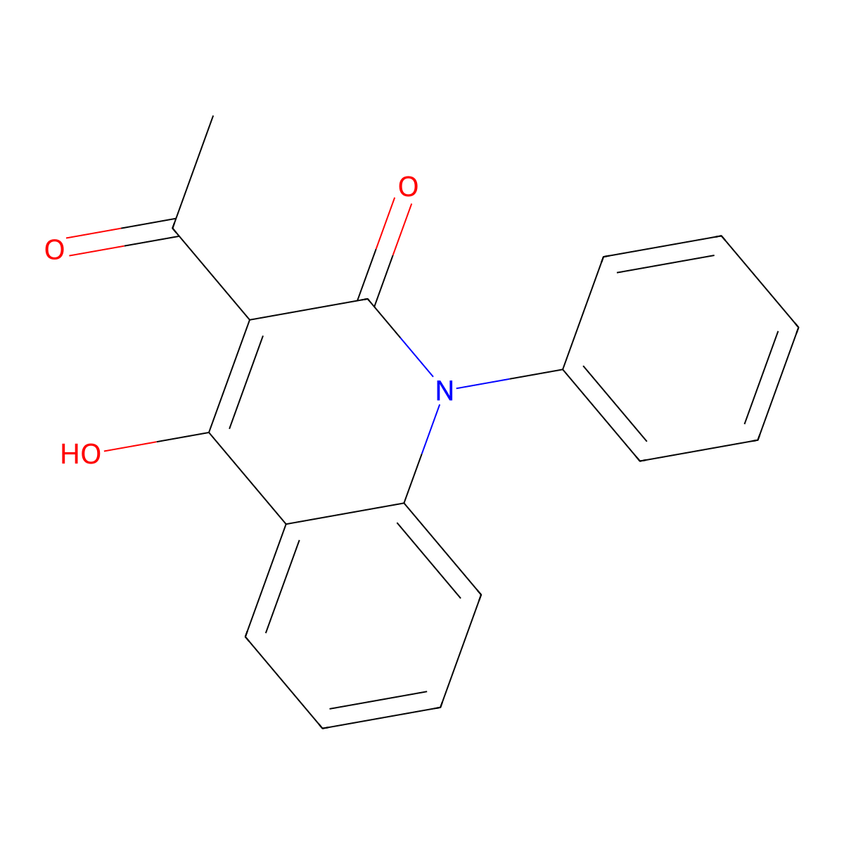 3-Acetyl-4-hydroxy-1-phenyl-2(1H)-quinolinone molecular structure, CAS 54289-77-9