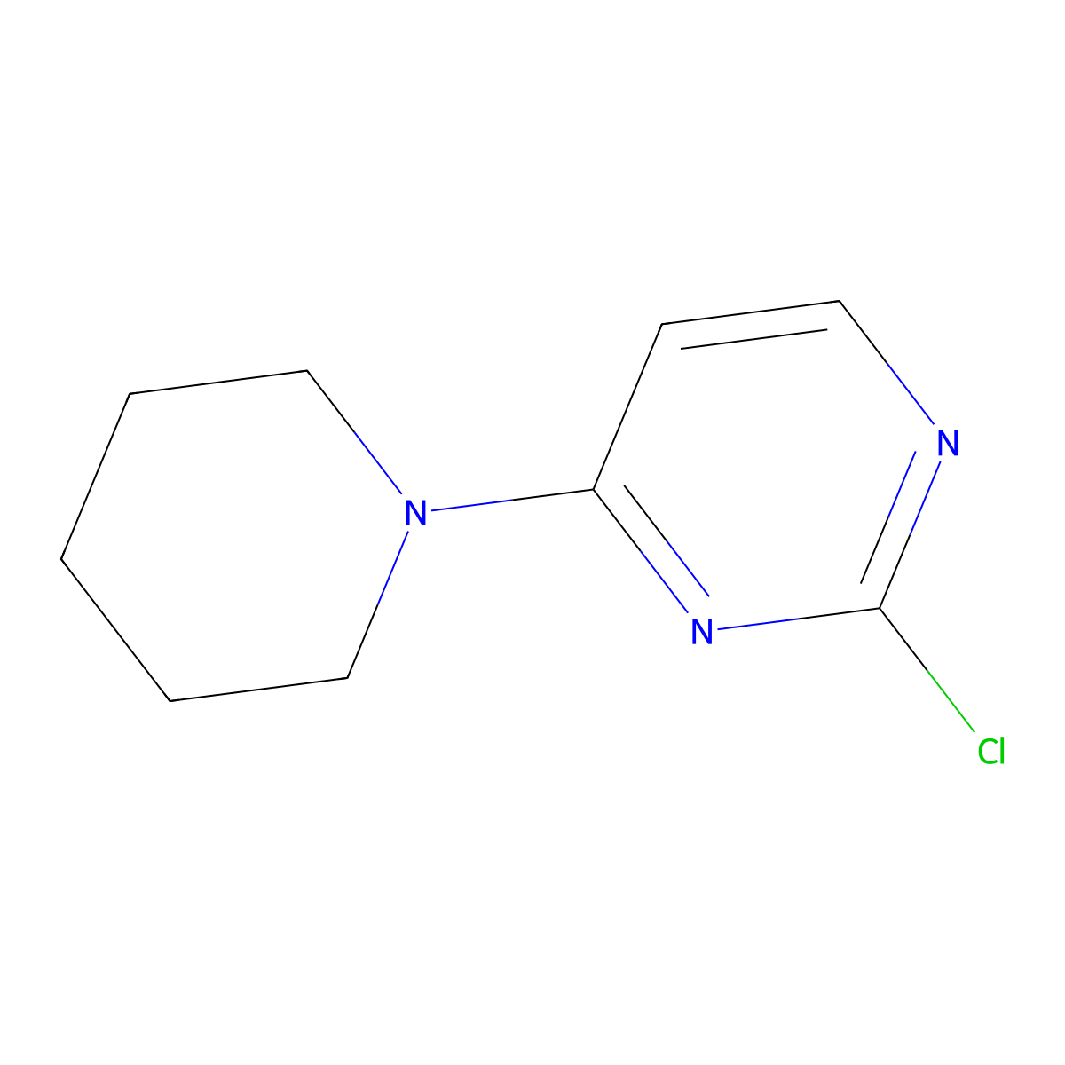 2-Chloro-4-(piperidin-1-yl)pyrimidine molecular structure, CAS 5429-00-5