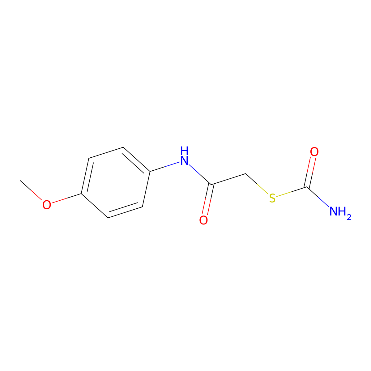 S-(2-((4-Methoxyphenyl)amino)-2-oxoethyl) carbamothioate molecular structure, CAS 5429-06-1