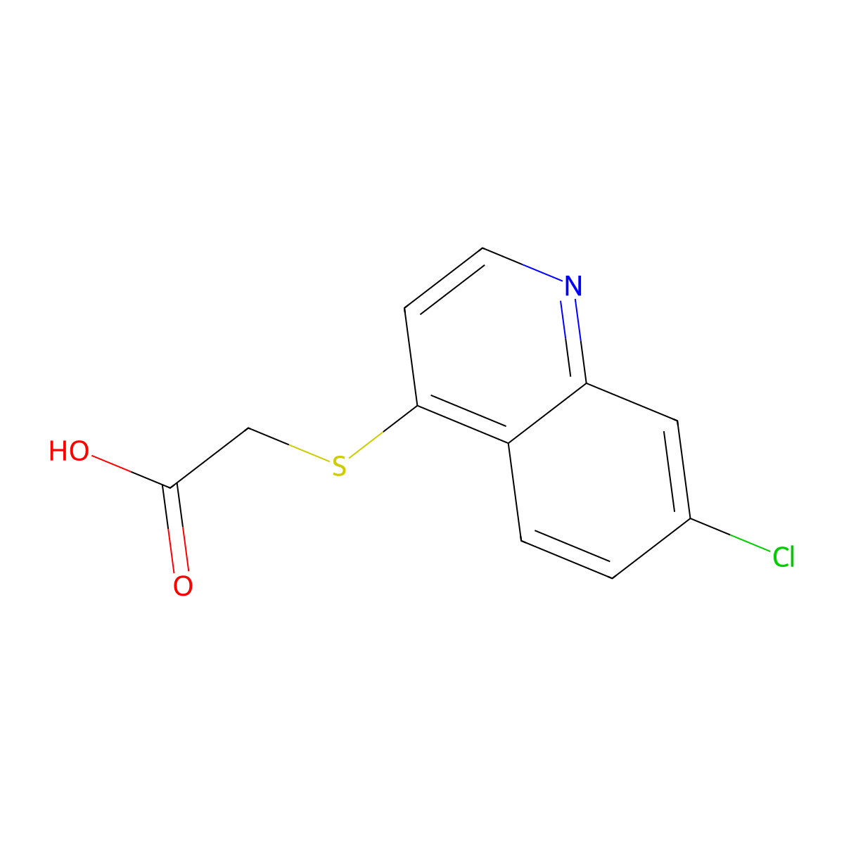 2-[(7-Chloro-4-quinolinyl)sulfanyl]acetic acid molecular structure, CAS 5429-07-2