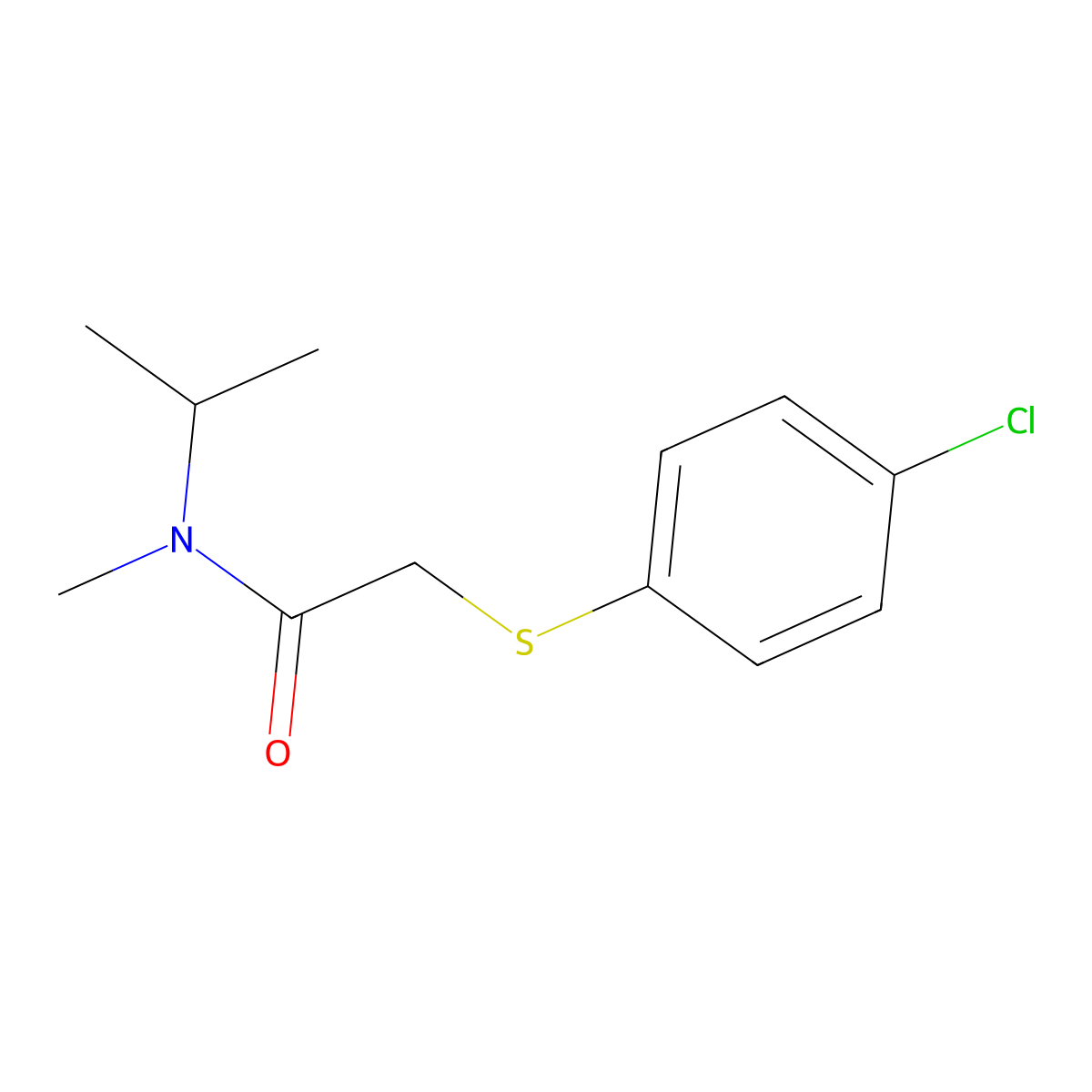 2-(4-chlorophenyl)sulfanyl-N-methyl-N-propan-2-ylacetamide molecular structure, CAS 5429-15-2
