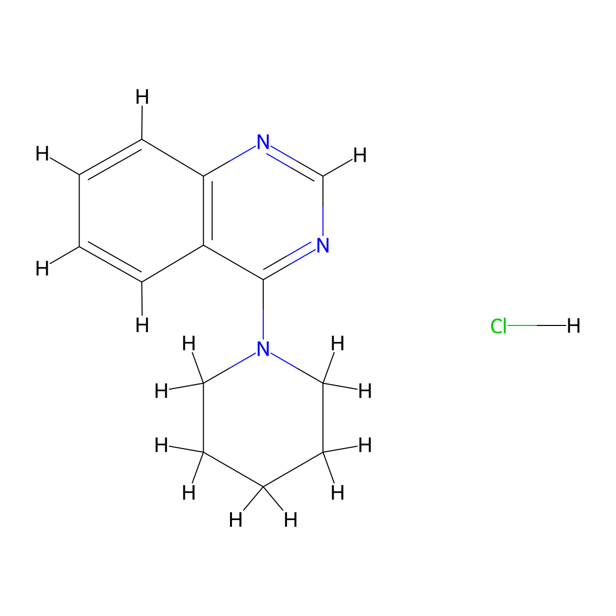4-Piperidin-1-ylquinazoline hydrochloride molecular structure, CAS 5429-17-4