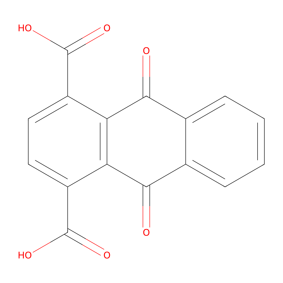 9,10-Dioxo-9,10-dihydroanthracene-1,4-dicarboxylic acid molecular structure, CAS 54292-11-4