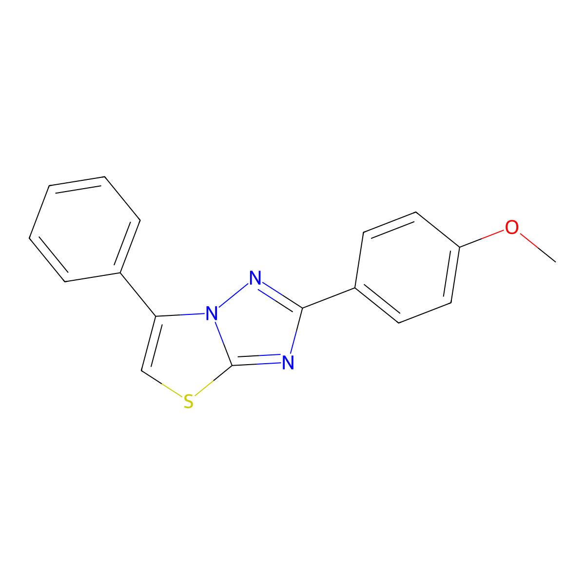 2-(4-Methoxyphenyl)-6-phenyl[1,3]thiazolo[3,2-b][1,2,4]triazole molecular structure, CAS 54294-08-5