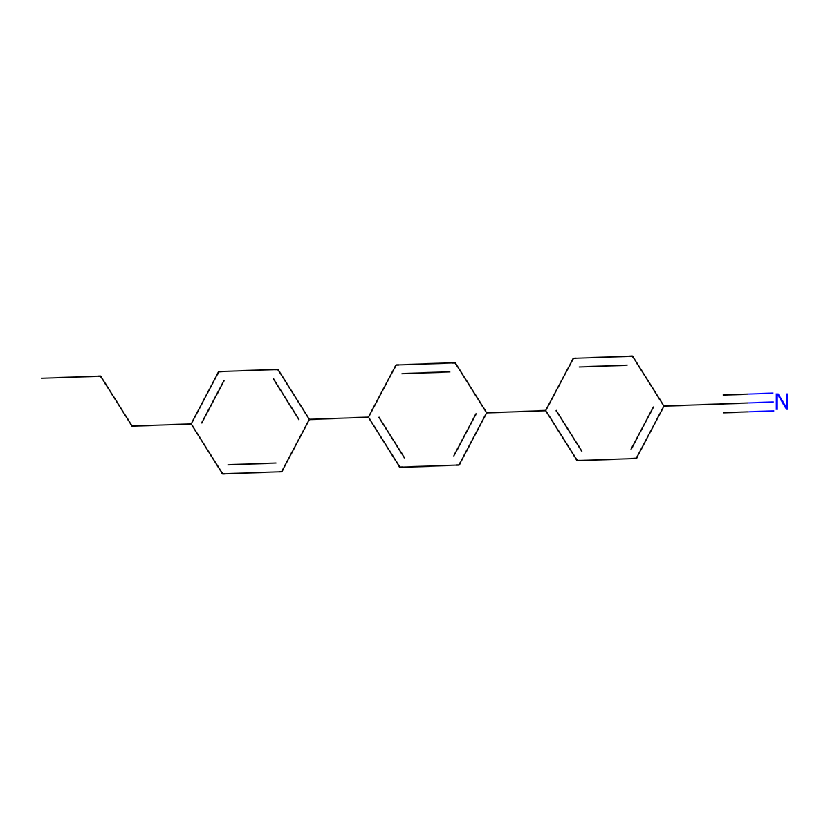 4-Cyano-4''-propyl-p-terphenyl molecular structure, CAS 54296-25-2