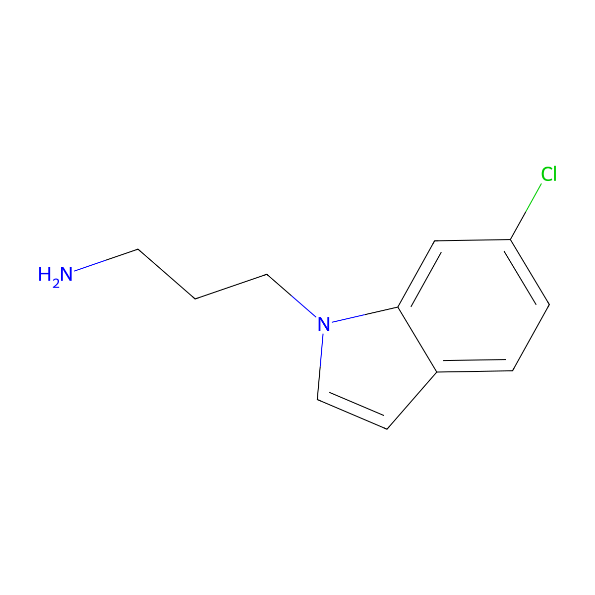 3-(6-chloro-1H-indol-1-yl)propan-1-amine molecular structure, CAS 54298-52-1