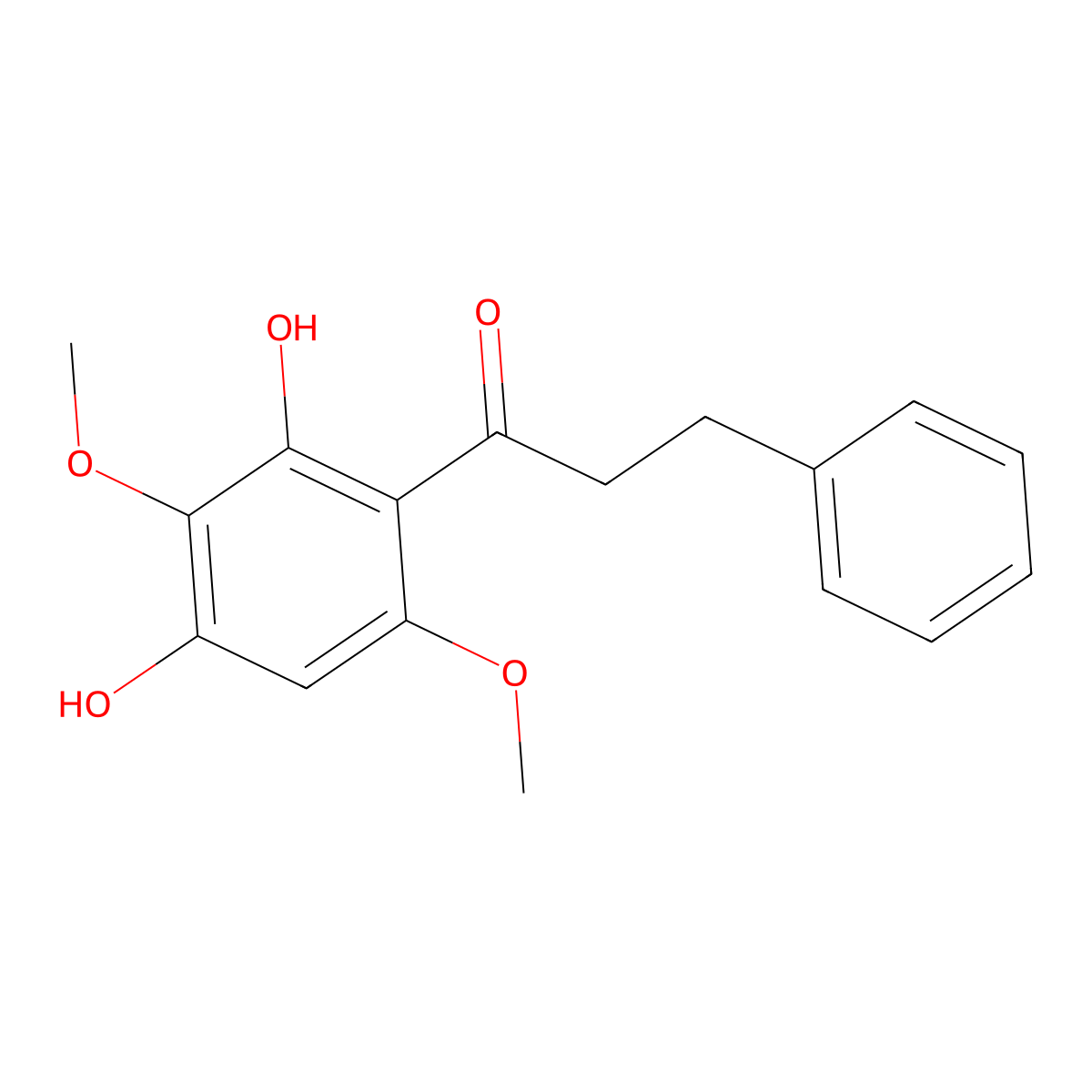 1-(2,4-Dihydroxy-3,6-dimethoxyphenyl)-3-phenylpropan-1-one molecular structure, CAS 54299-52-4