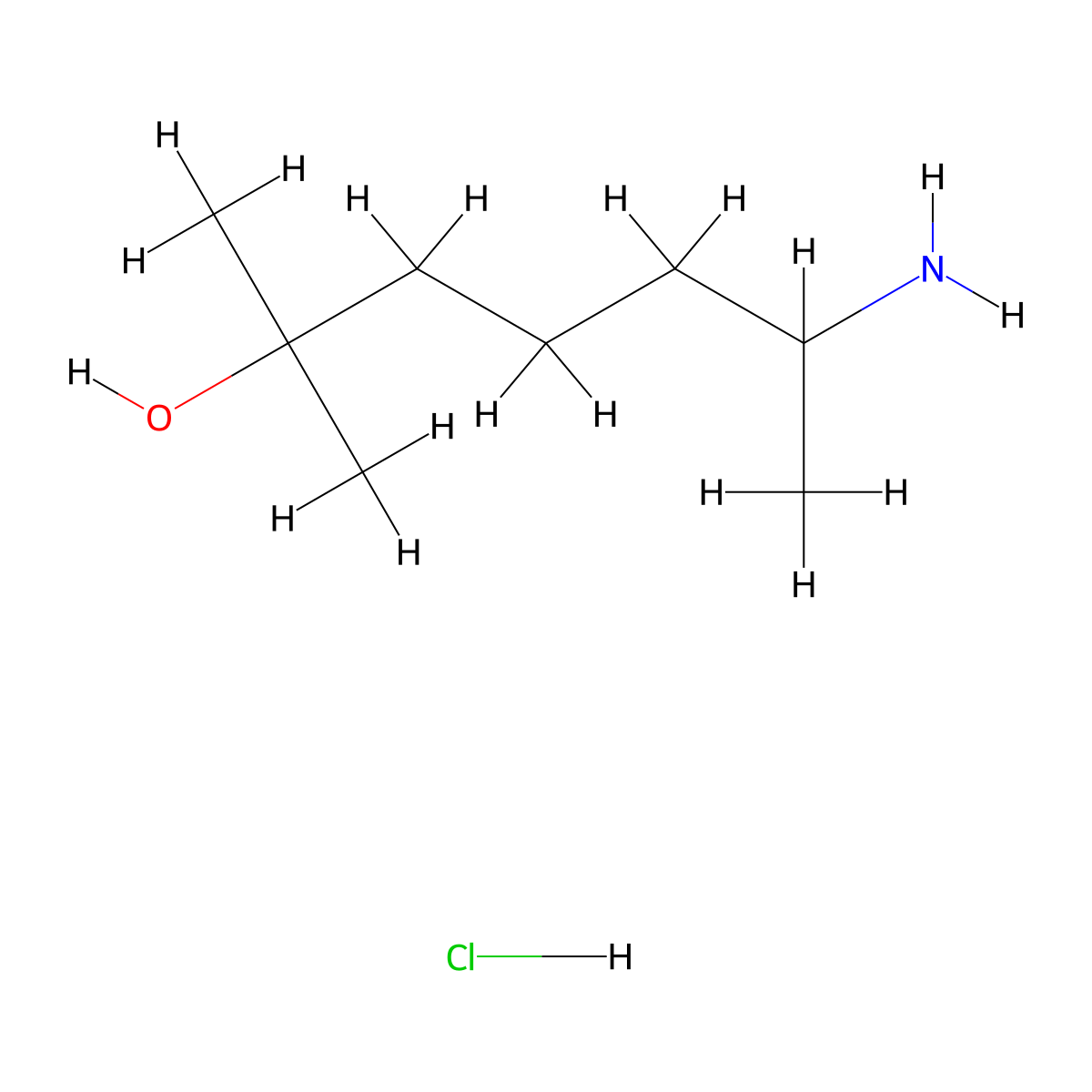 Heptaminol Hydrochloride molecular structure, CAS 543-15-7