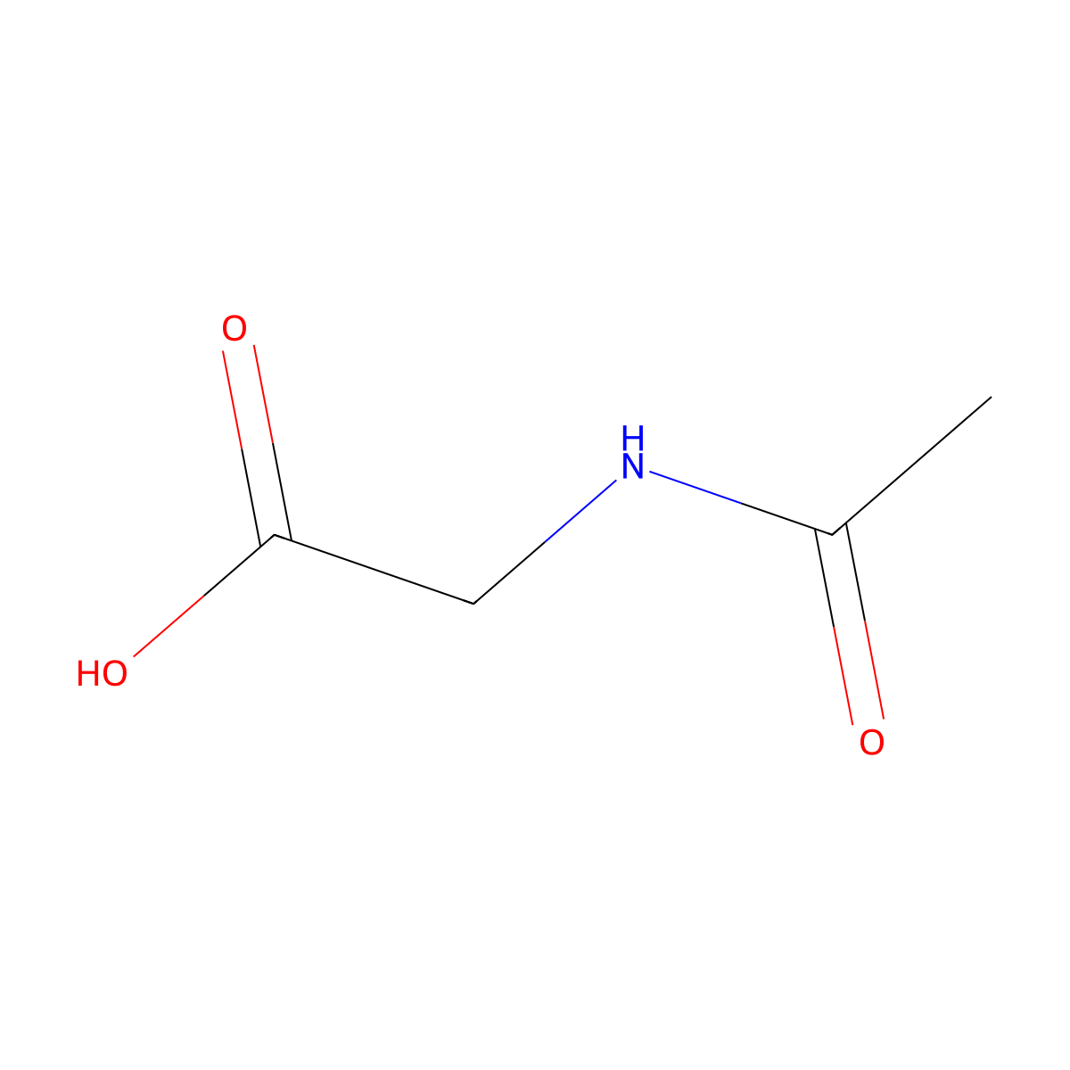 Acetylglycine molecular structure, CAS 543-24-8