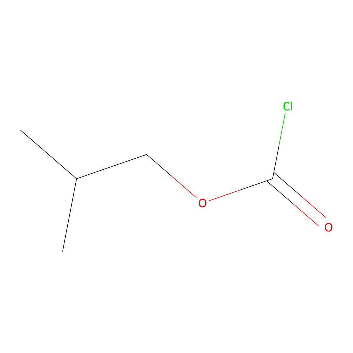 Isobutyl chloroformate molecular structure, CAS 543-27-1