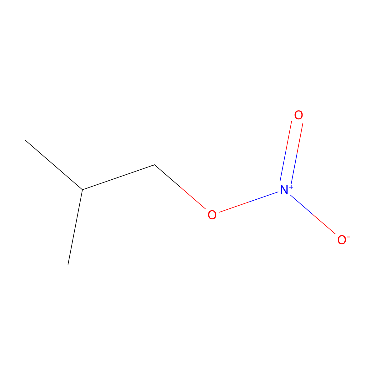 Isobutyl nitrate molecular structure, CAS 543-29-3