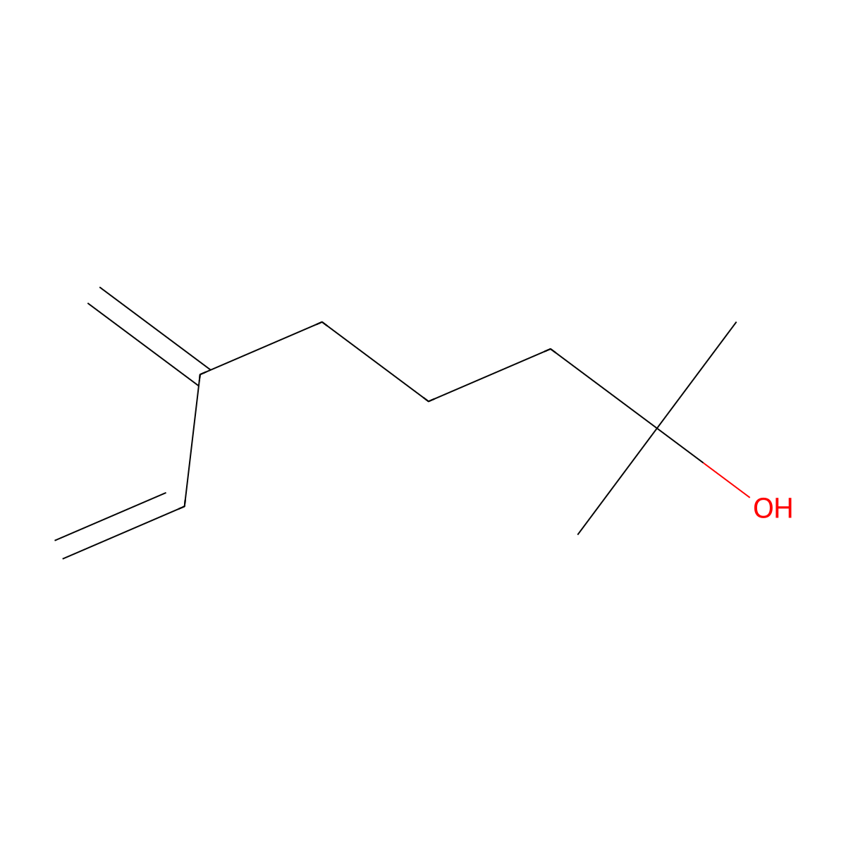 Myrcenol molecular structure, CAS 543-39-5
